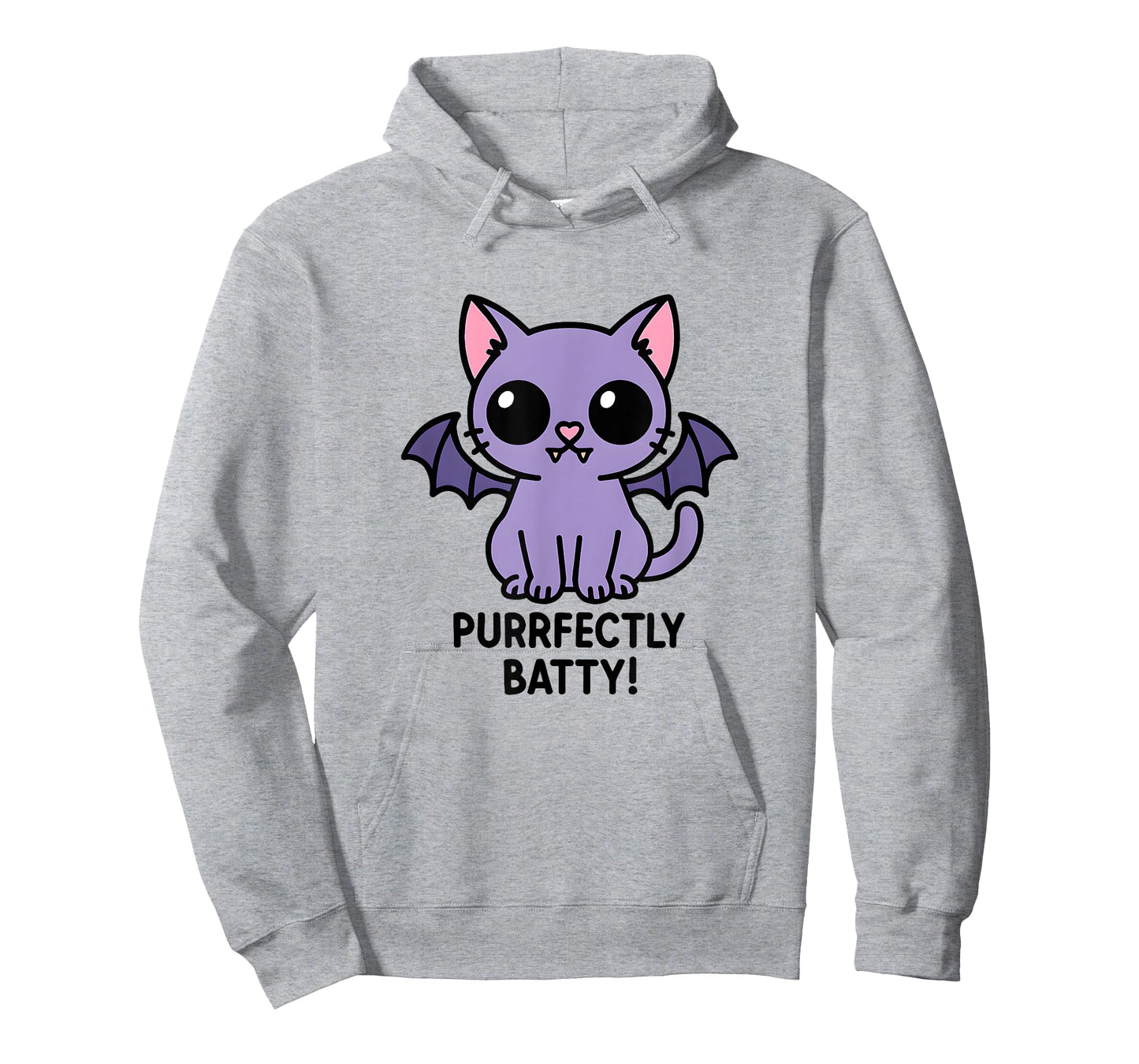 Purrfectly Batty Purple Cat Bat Funny Cute Halloween T-Shirt