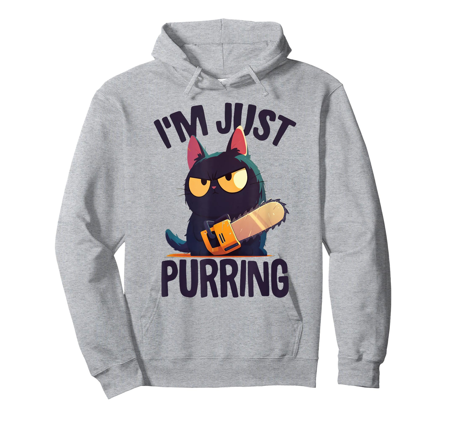 Funny Halloween Cat With Chainsaw, Murderous Black Cat T-Shirt