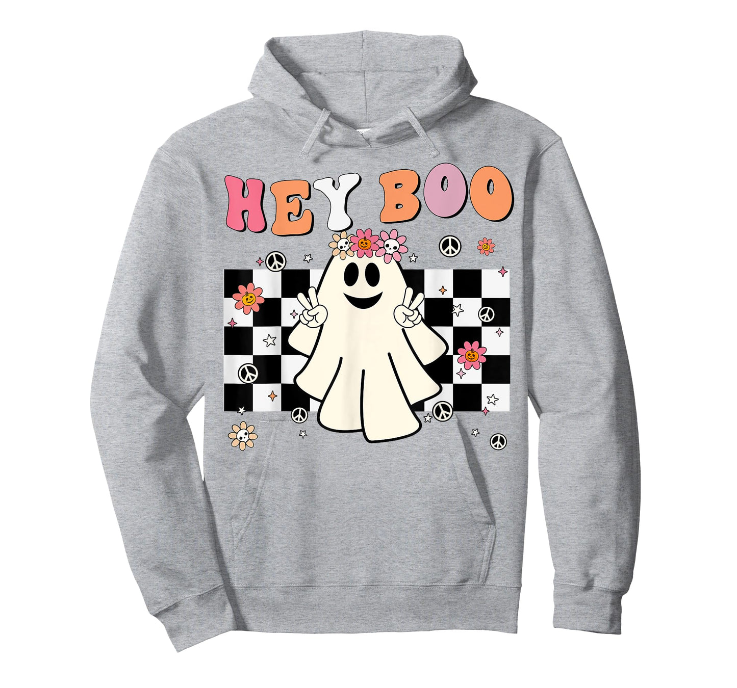 Cute Hey Boo Ghost Women Girl Toddler Funny Halloween Groovy T-Shirt