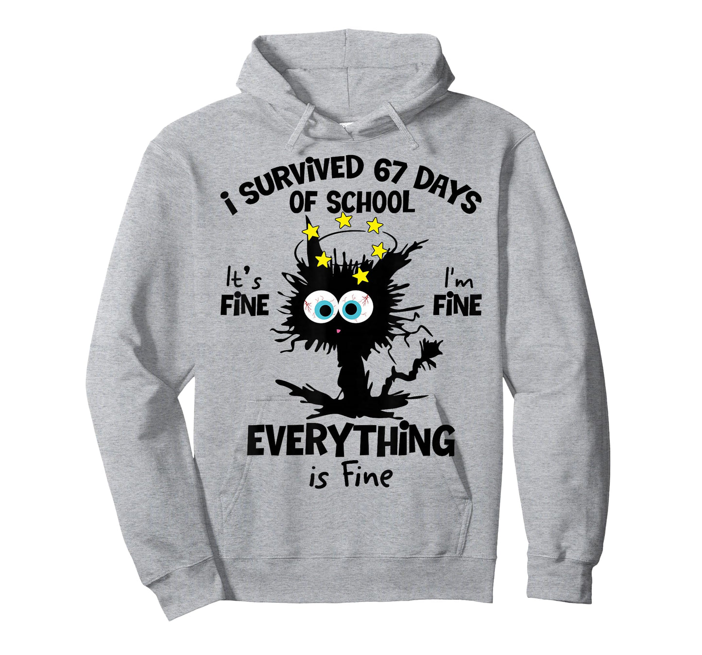 Cat I Survived 67 Days of School Teachers Students Six Seven T-Shirt