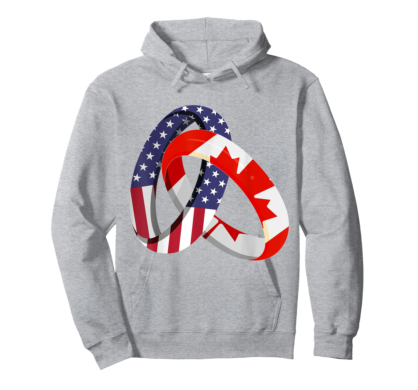 Canadian American Ring Heritage Month Patriot Flags T-Shirt