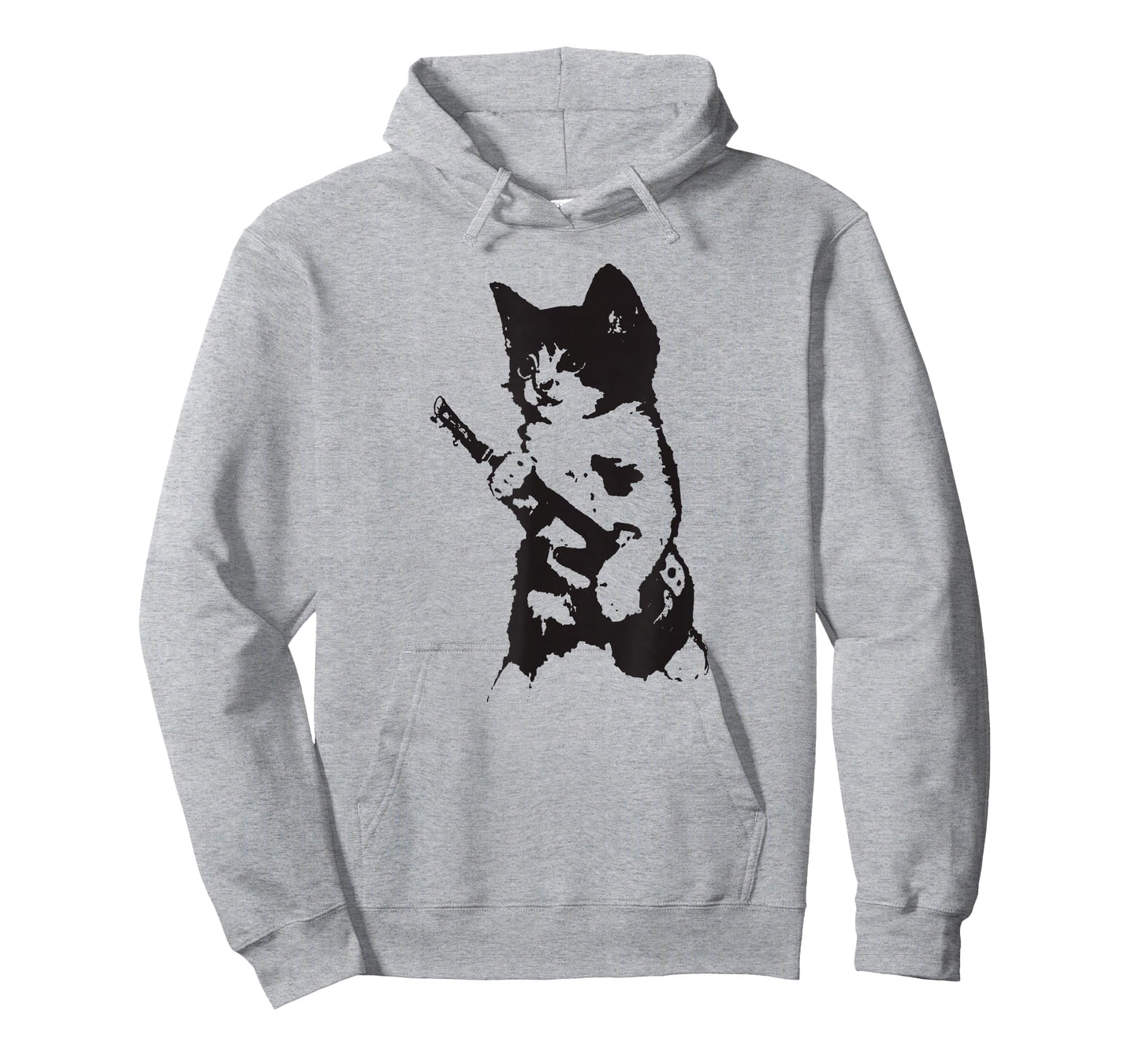 Punk Rockstar Kitten Kitty Cat Guitar Playing Graphic T-Shirt