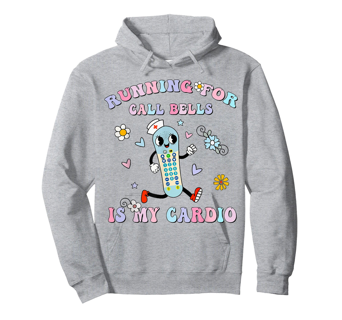 Groovy Running For Call Bells Is My Cardio PCT CNA PCA Nurse T-Shirt
