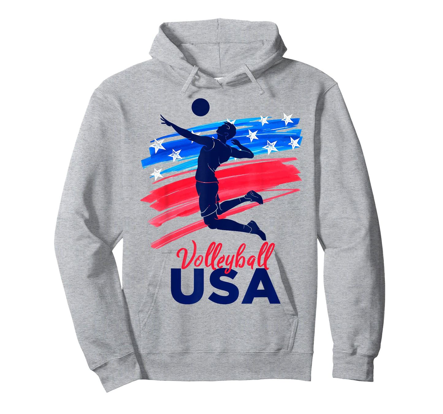 Mens Volleyball Support The Team Shirt USA Flag T-Shirt