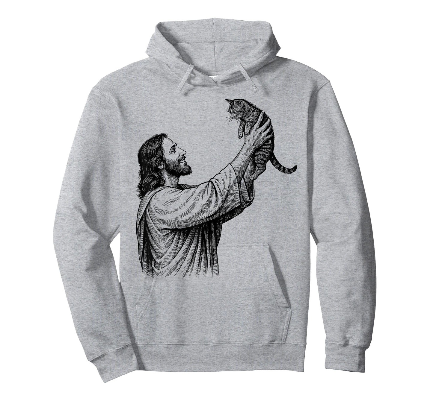Vintage Jesus Holding Cat Christian T-Shirt