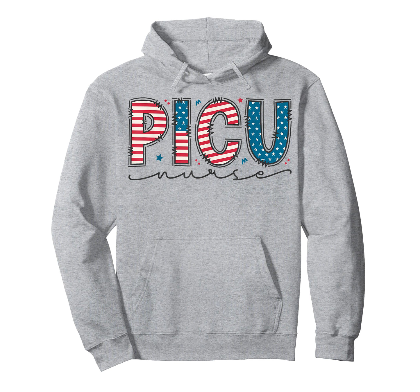 4th of July PICU Nurse, Pediatric Intensive Care Unit Nurse T-Shirt