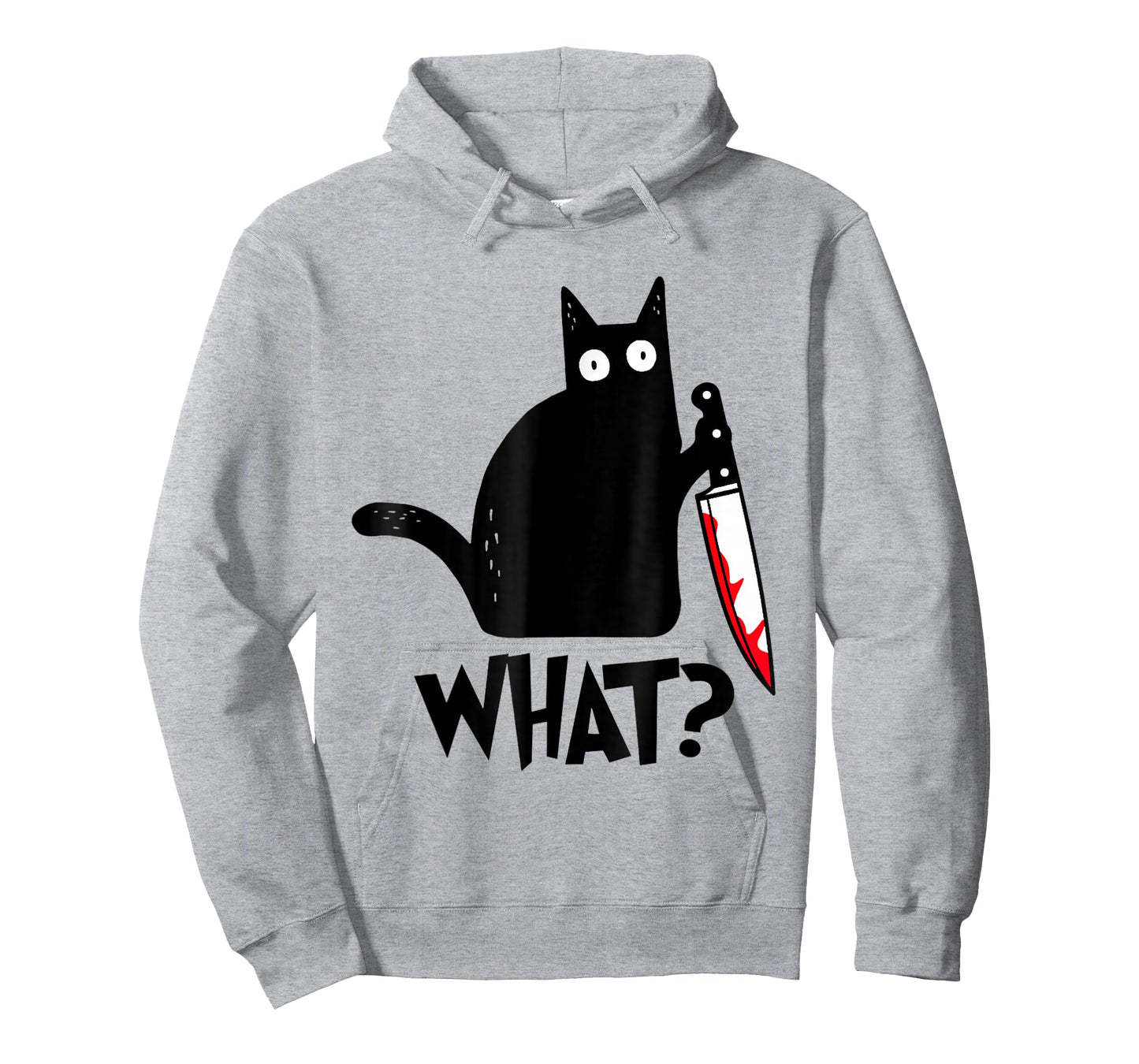 Cat What? Funny Black Cat Murderous Cat With Knife T-Shirt