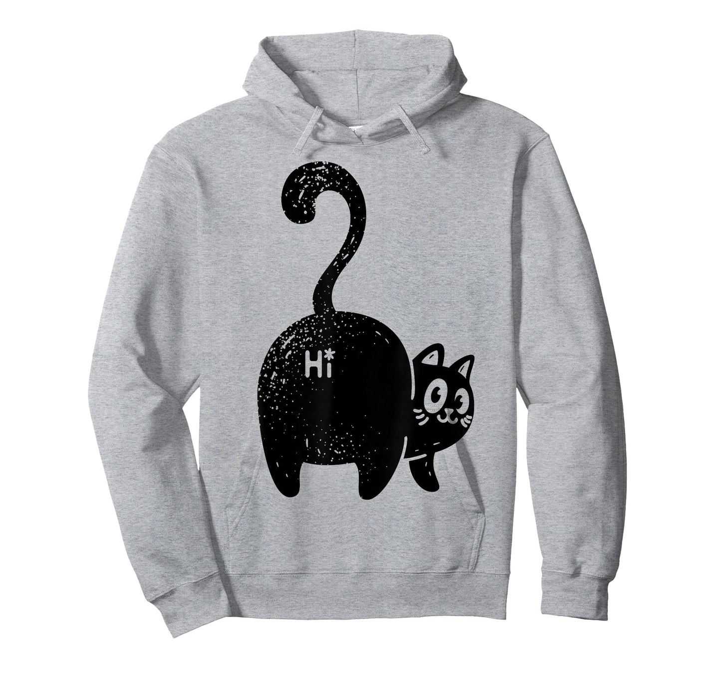 Funny Hello Black Cat Butt Tee Gift for Cat Lovers T-Shirt