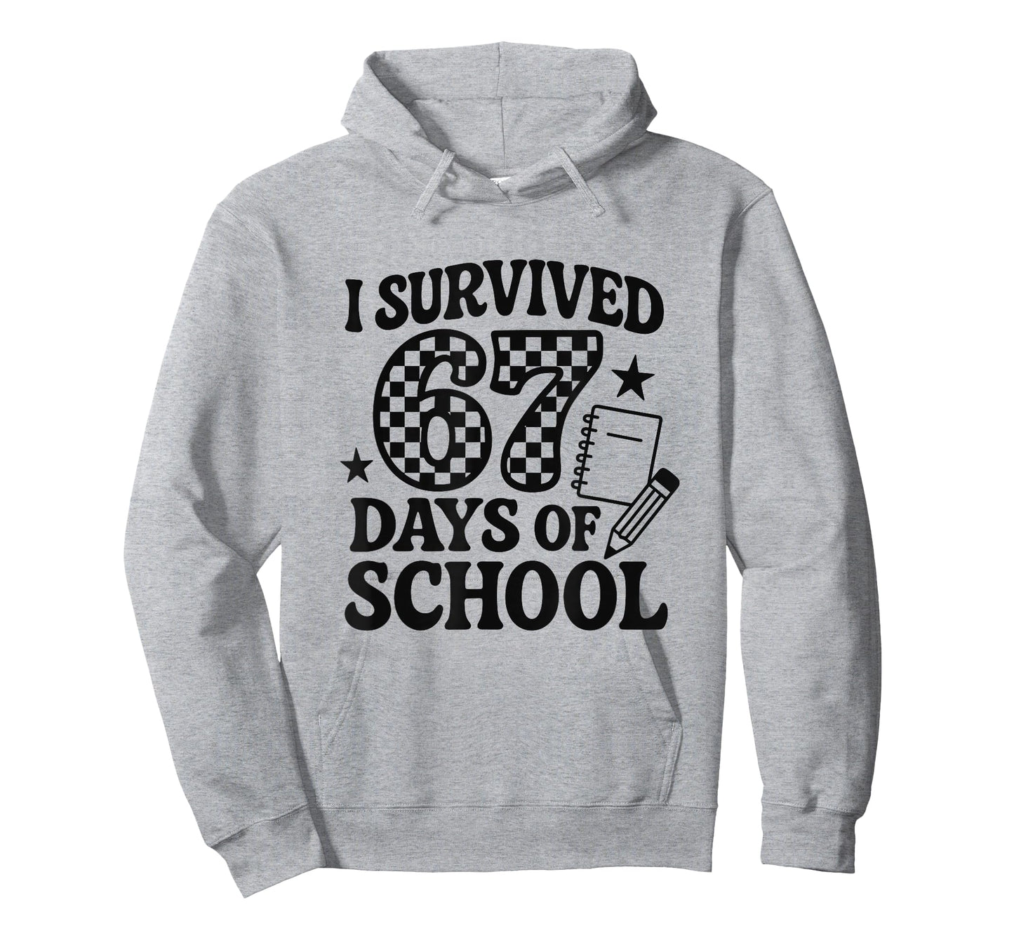 67 Days of School Groovy Checkered T-Shirt