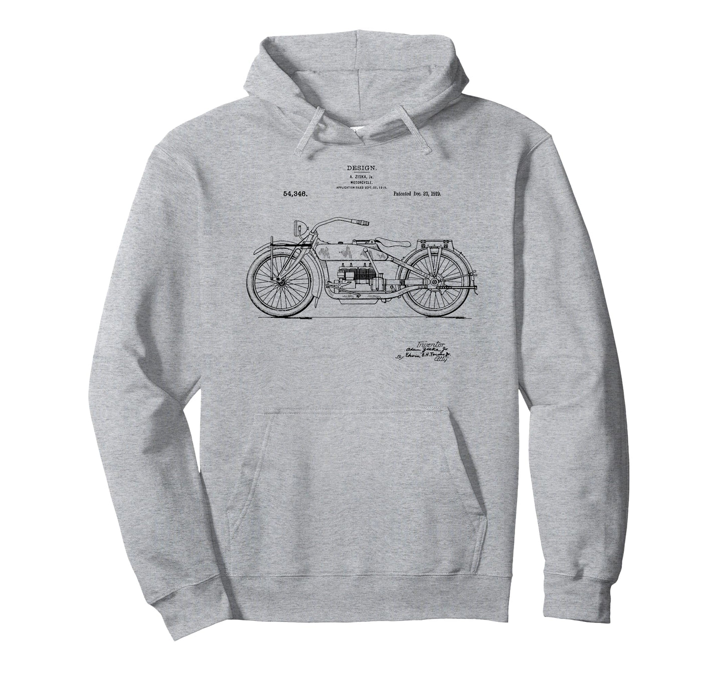 Classic Vintage Patent Print 1919 Motorcycle T-Shirt