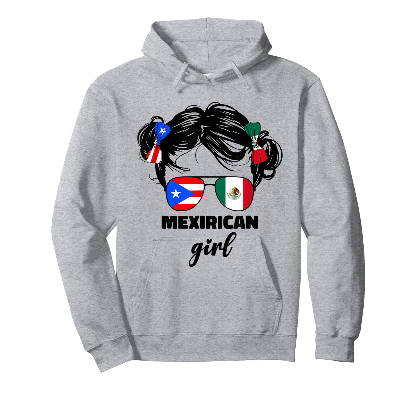 Mexirican Girl Kids Half Mexican and Puerto Rican Rico Flag T-Shirt