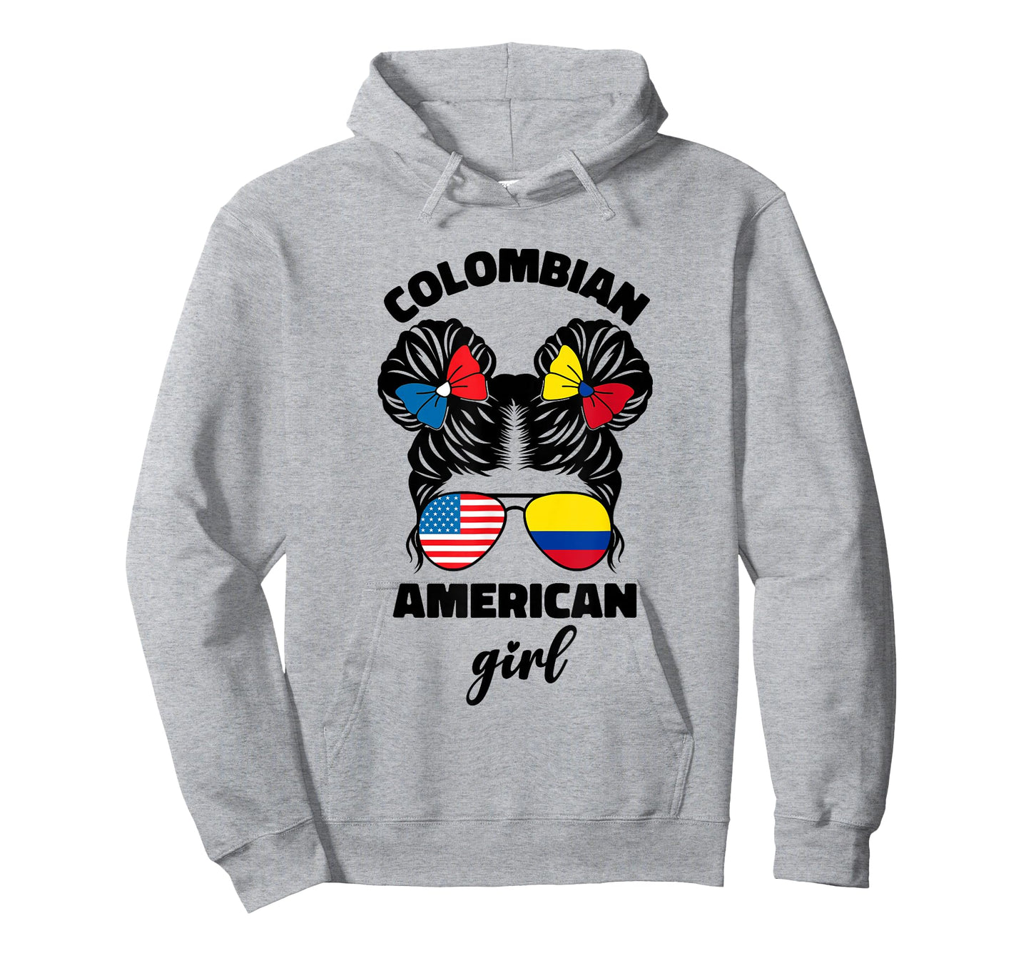 Half American and Colombian USA Colombia Flag Kids Girls T-Shirt