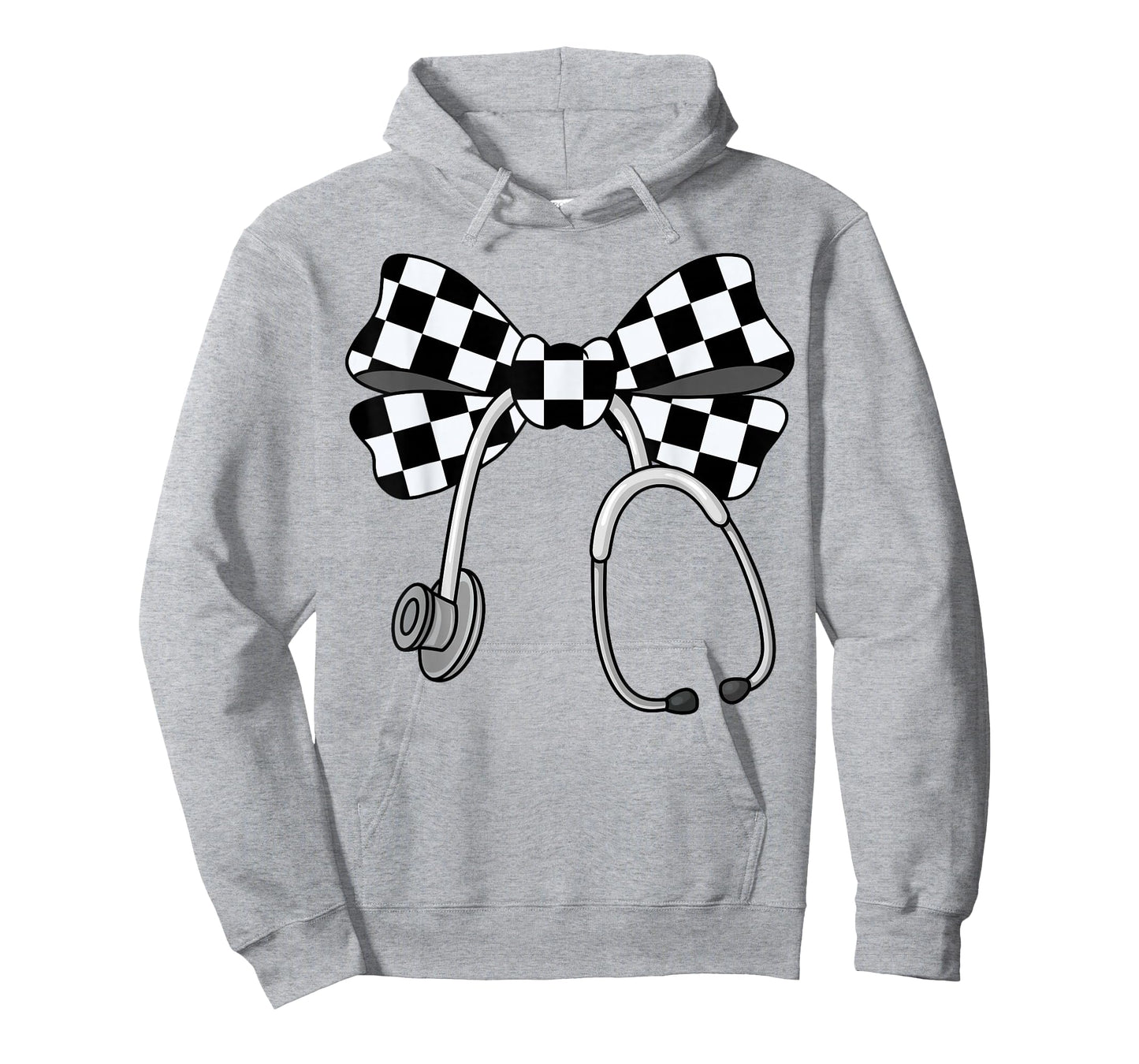 Checkered Coquette Nurse Stethoscope Bow Checkered Nurse T-Shirt