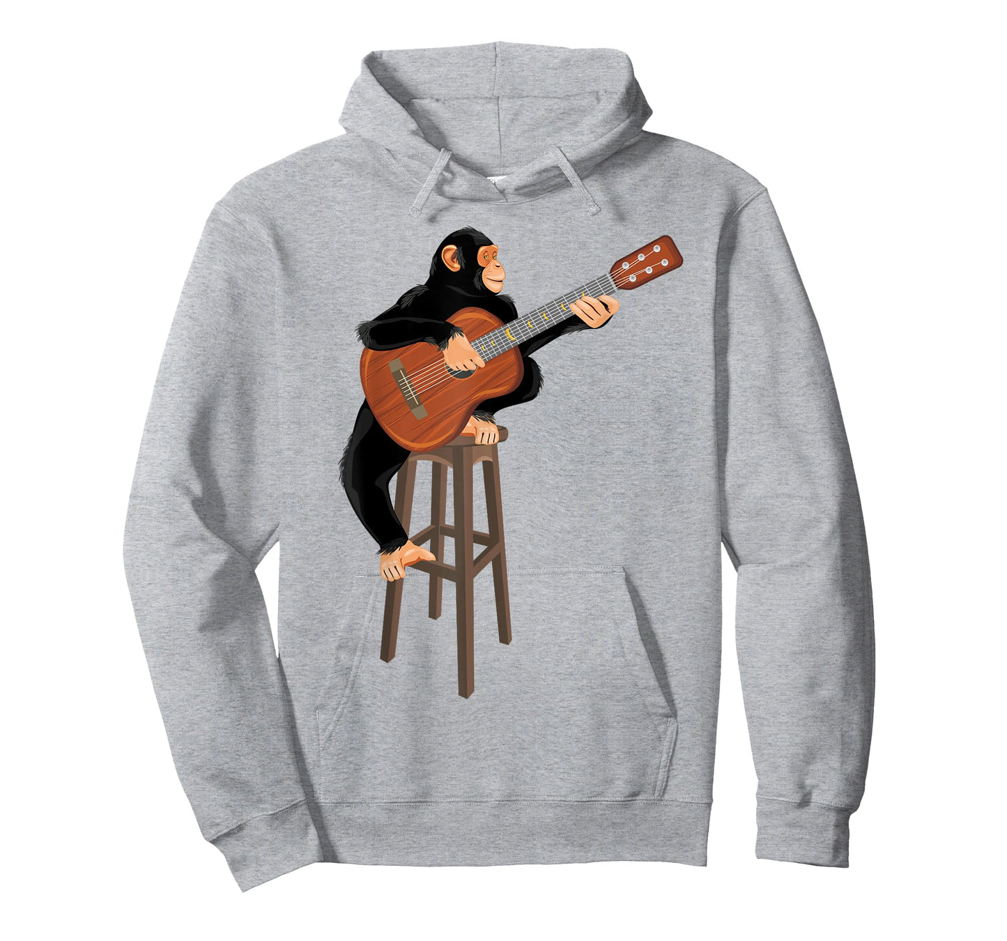 Chimpanzee playing acoustic guitar. Funny monkey T-Shirt