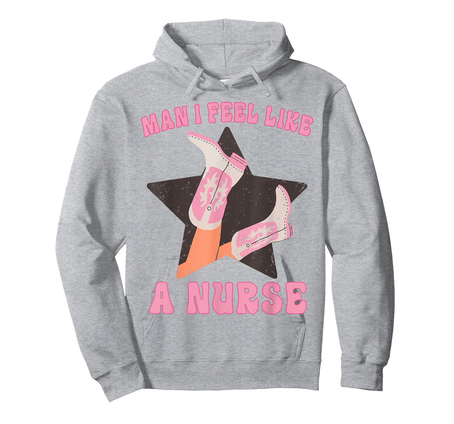 Man I Feel Like A Nurse Groovy Western Country Nurse Cowgirl T-Shirt