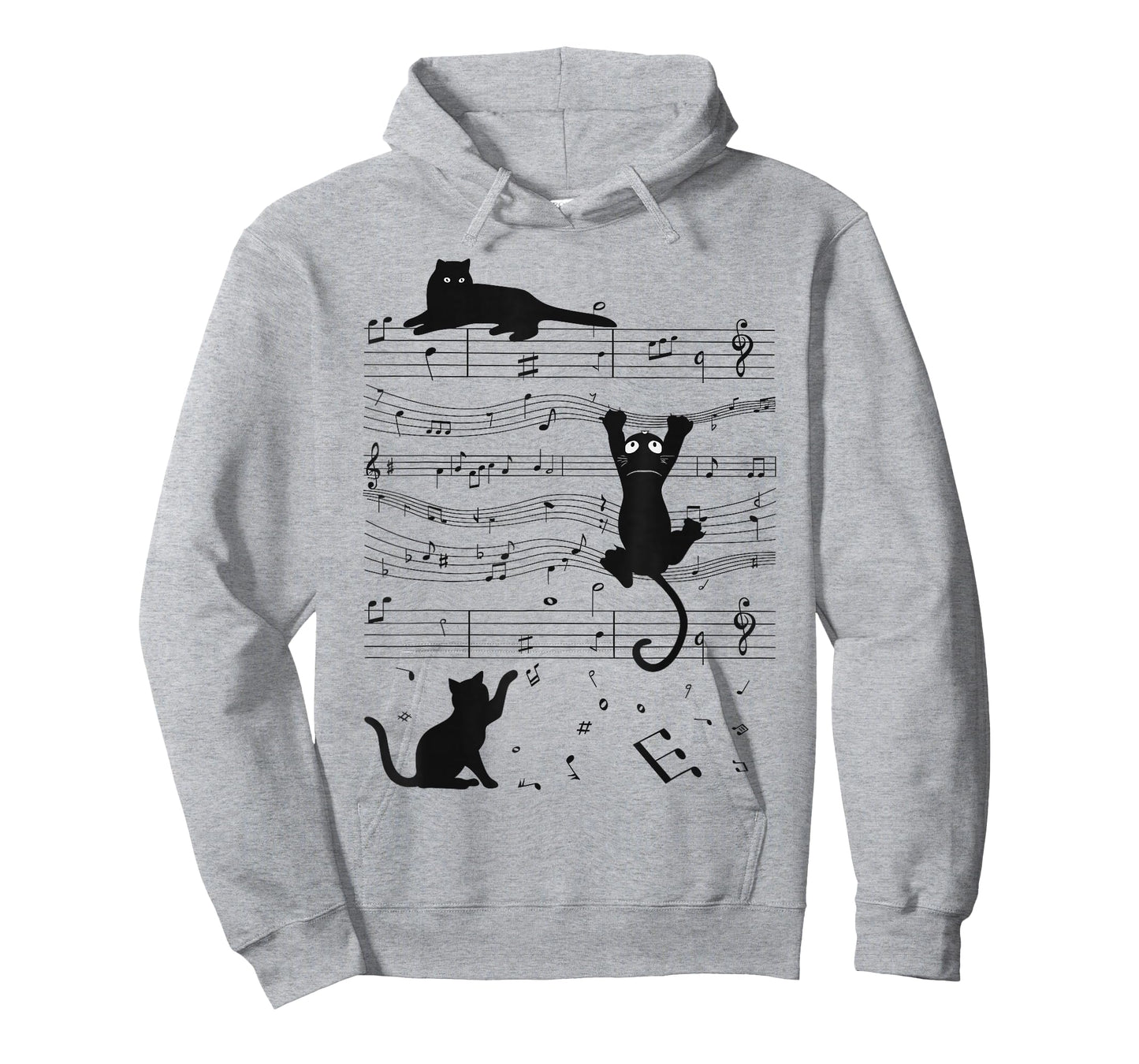 Cute Cat Kitty Playing Music Clef Piano Musician Art Funny T-Shirt