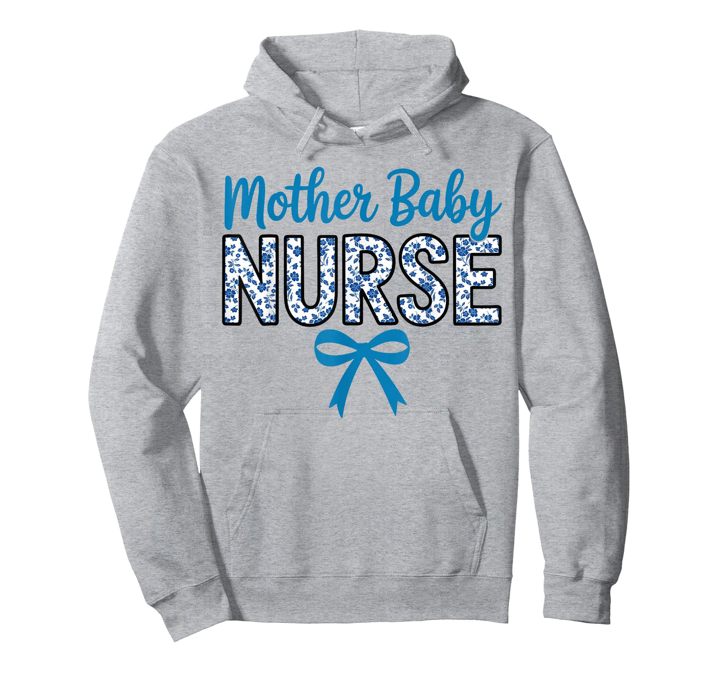 Cute Nurse Coquette Blue Bow Postpartum Nurse Mother Baby T-Shirt
