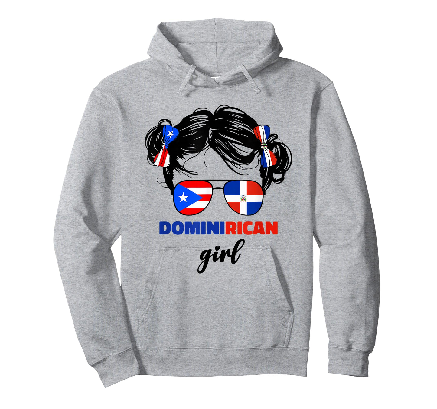 DominiRican Girl Kids Dominican and Puerto Rican Rico Flag T-Shirt