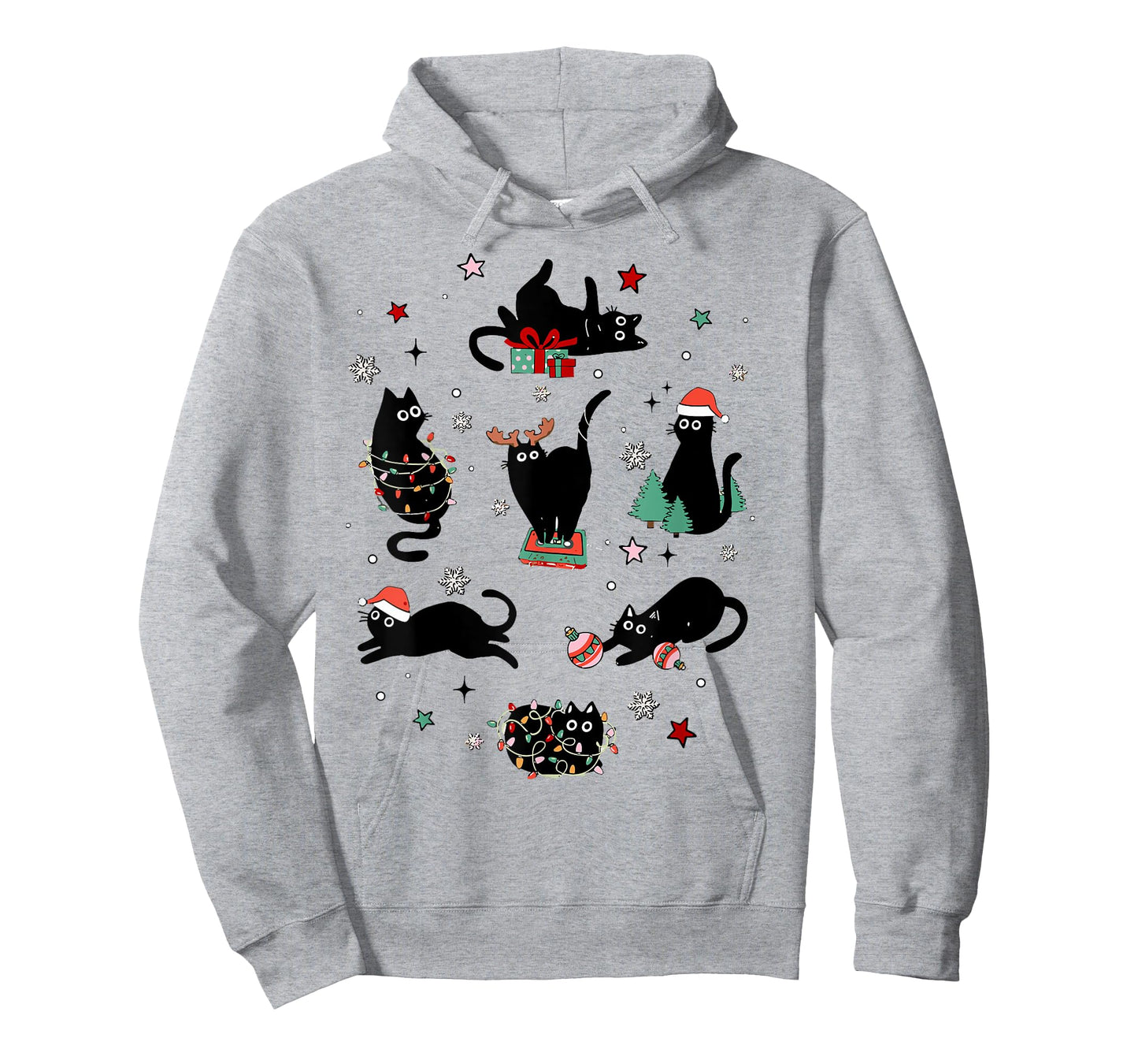 Santa Cat Light Gorgeous Reindeer Pajama Christmas Cat Lover T-Shirt