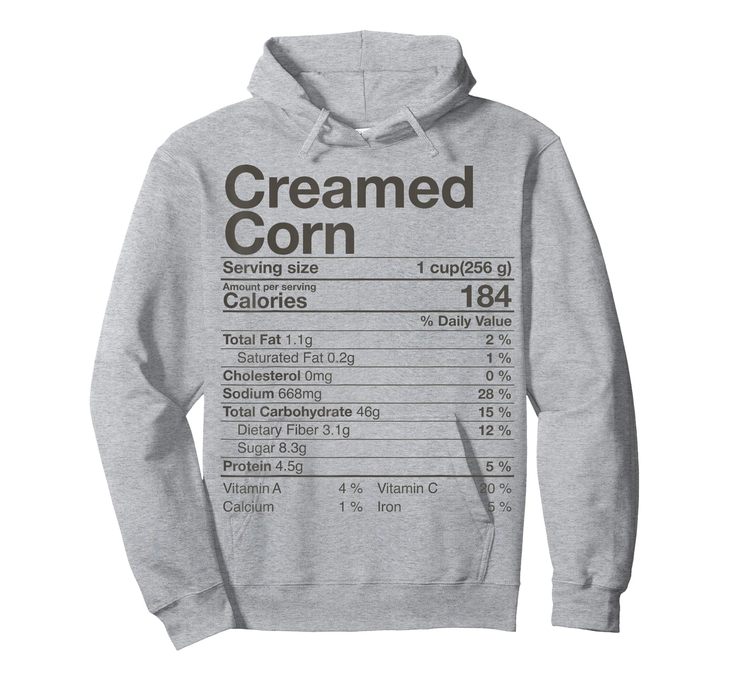 Creamed Corn Nutrition Facts Thanksgiving Gift Christmas T-Shirt