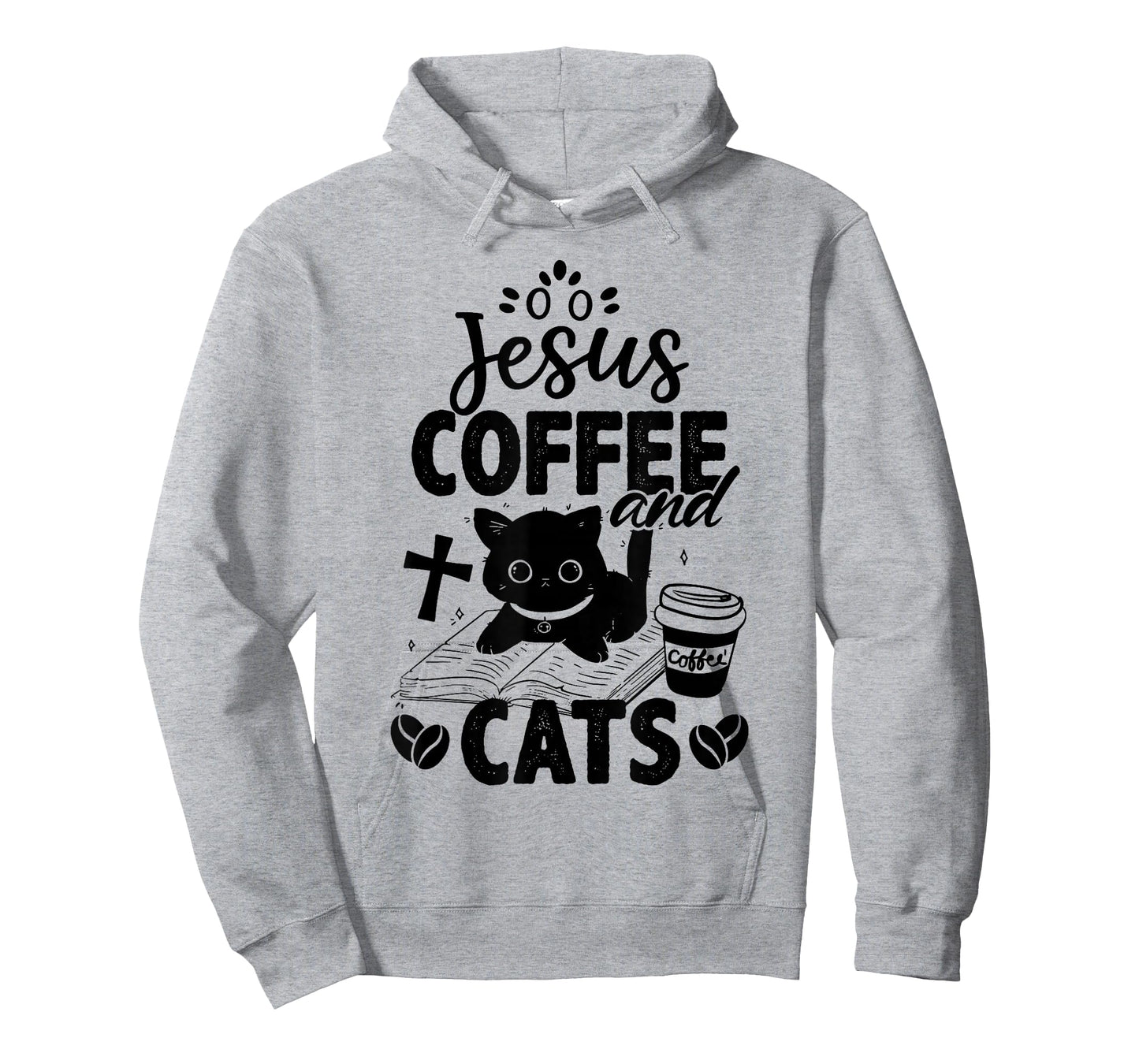 Jesus Coffee and Cats Cute Christian Cat Lover T-Shirt