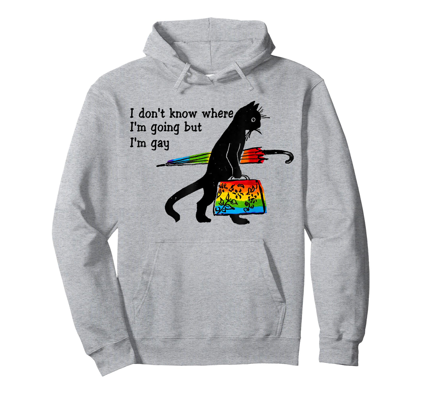 Funny Black Cat I Don't Know Where I'm Going But I'm Gay T-Shirt