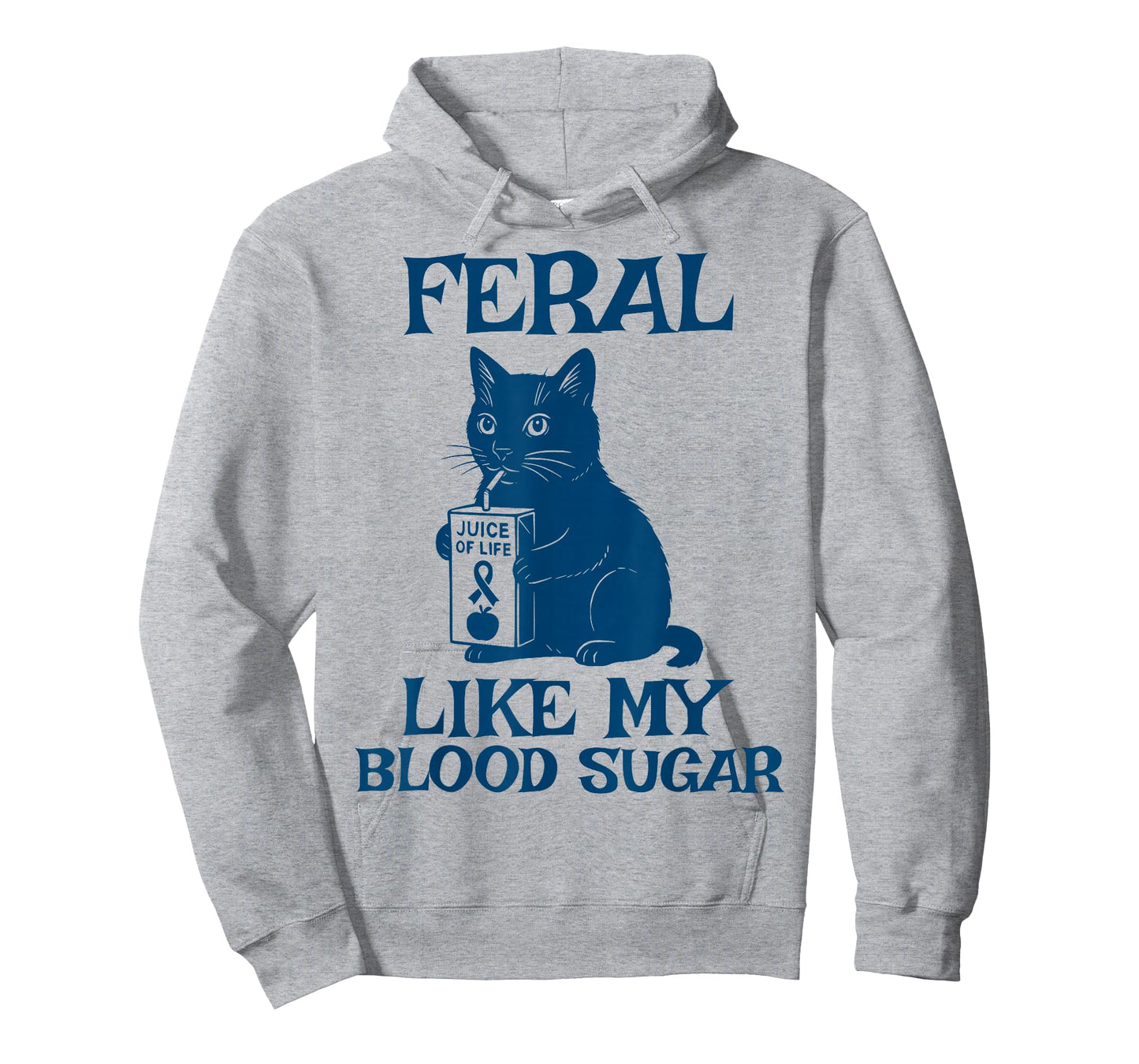 Feral Like My Blood Sugar Cat T1D Ribbon Diabetes Awareness T-Shirt