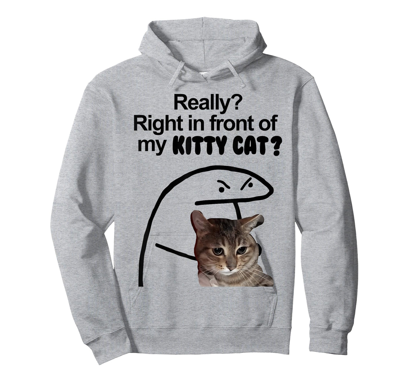 Really? Right in front of my KITTY CAT meme T-Shirt