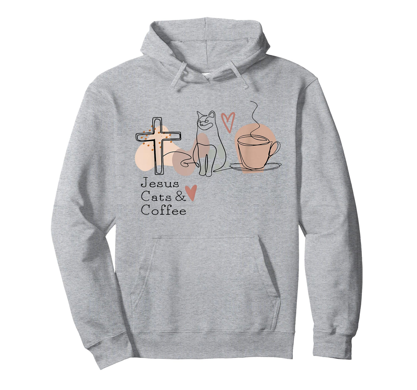Jesus Cats and Coffee Minimalist Graphic Design T-Shirt