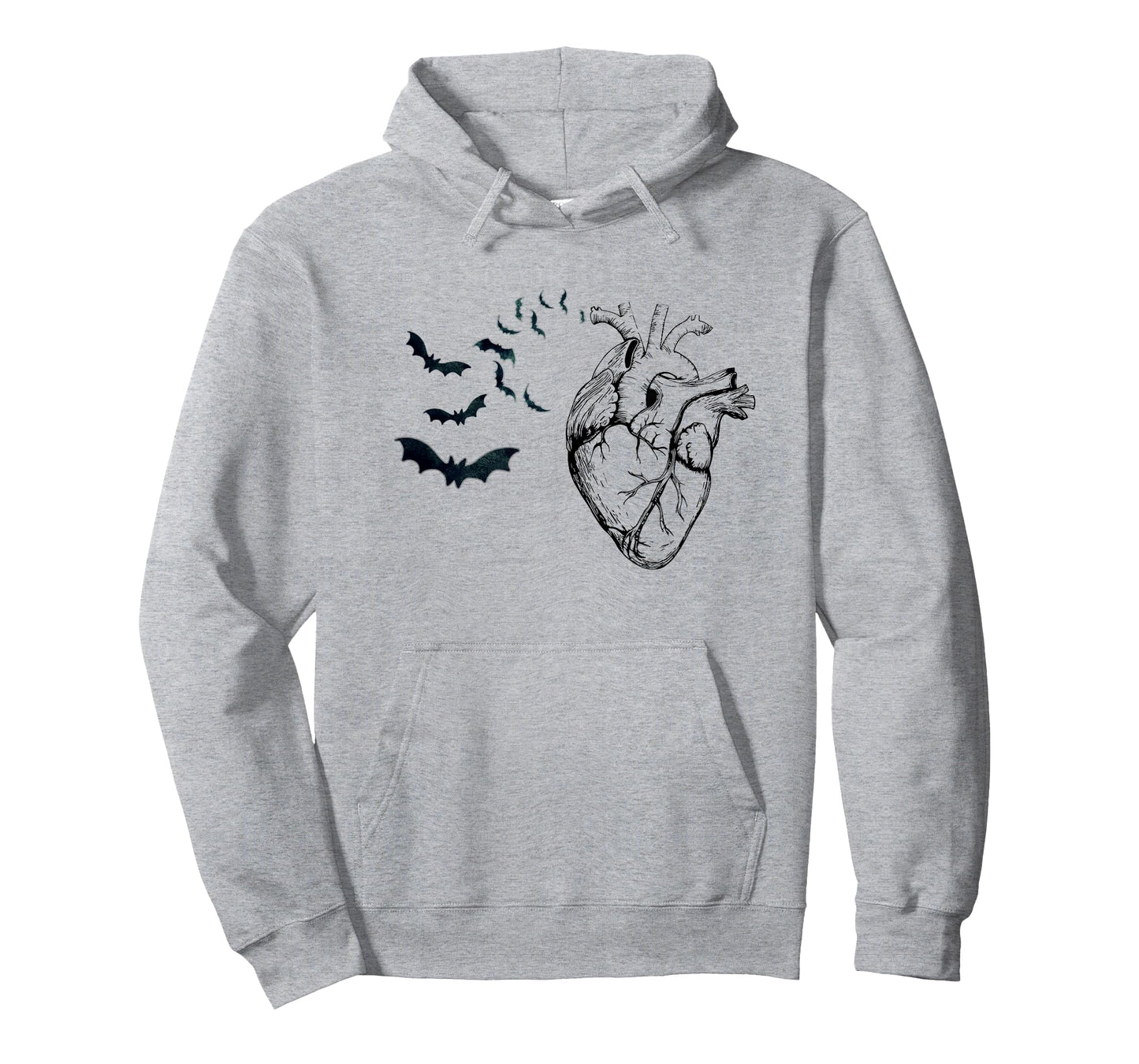 Cool Anatomical Heart With Bats Halloween Cardiac Anatomy T-Shirt