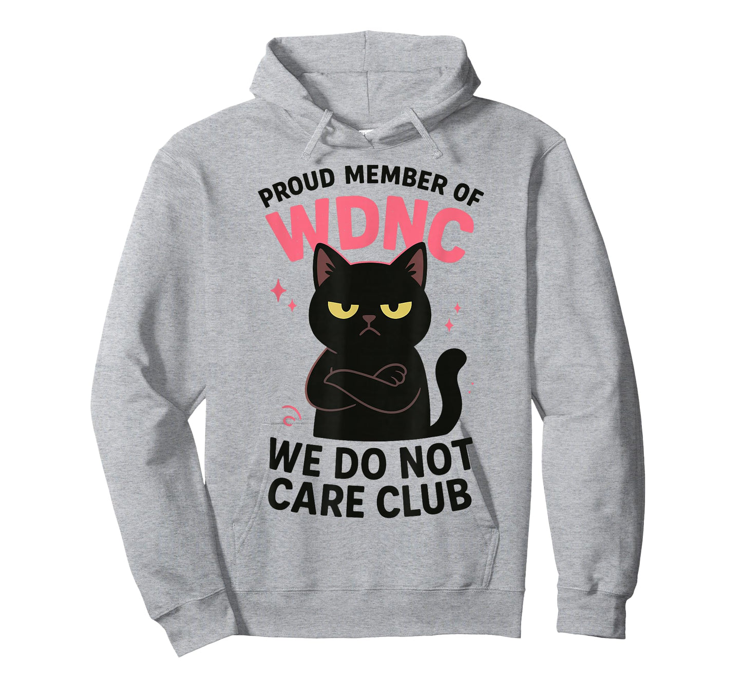Funny WDNC Club Cat We Do Not Care Attitude T-Shirt