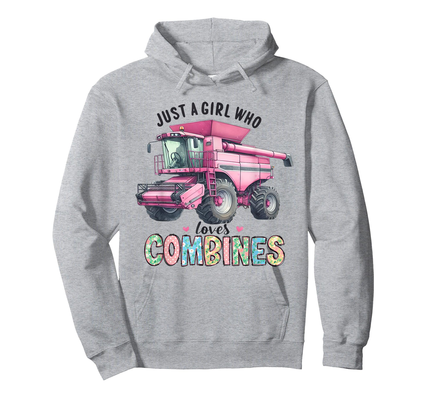Farm Combine Just a Girl Who Loves Combines Pink Combine T-Shirt
