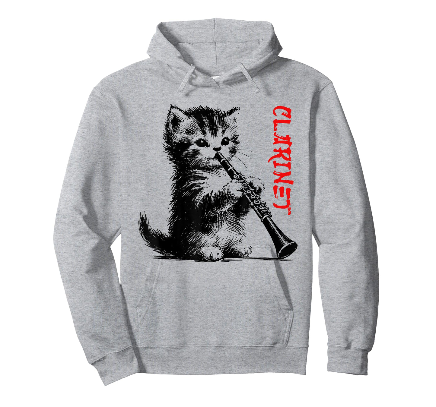 Cat Playing Clarinet - Vintage Cute Kitten Lover T-Shirt