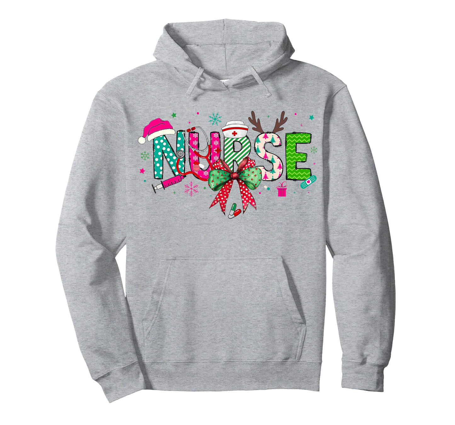 Christmas Nurse Stethoscope Xmas Coquette Bow Nursing School T-Shirt