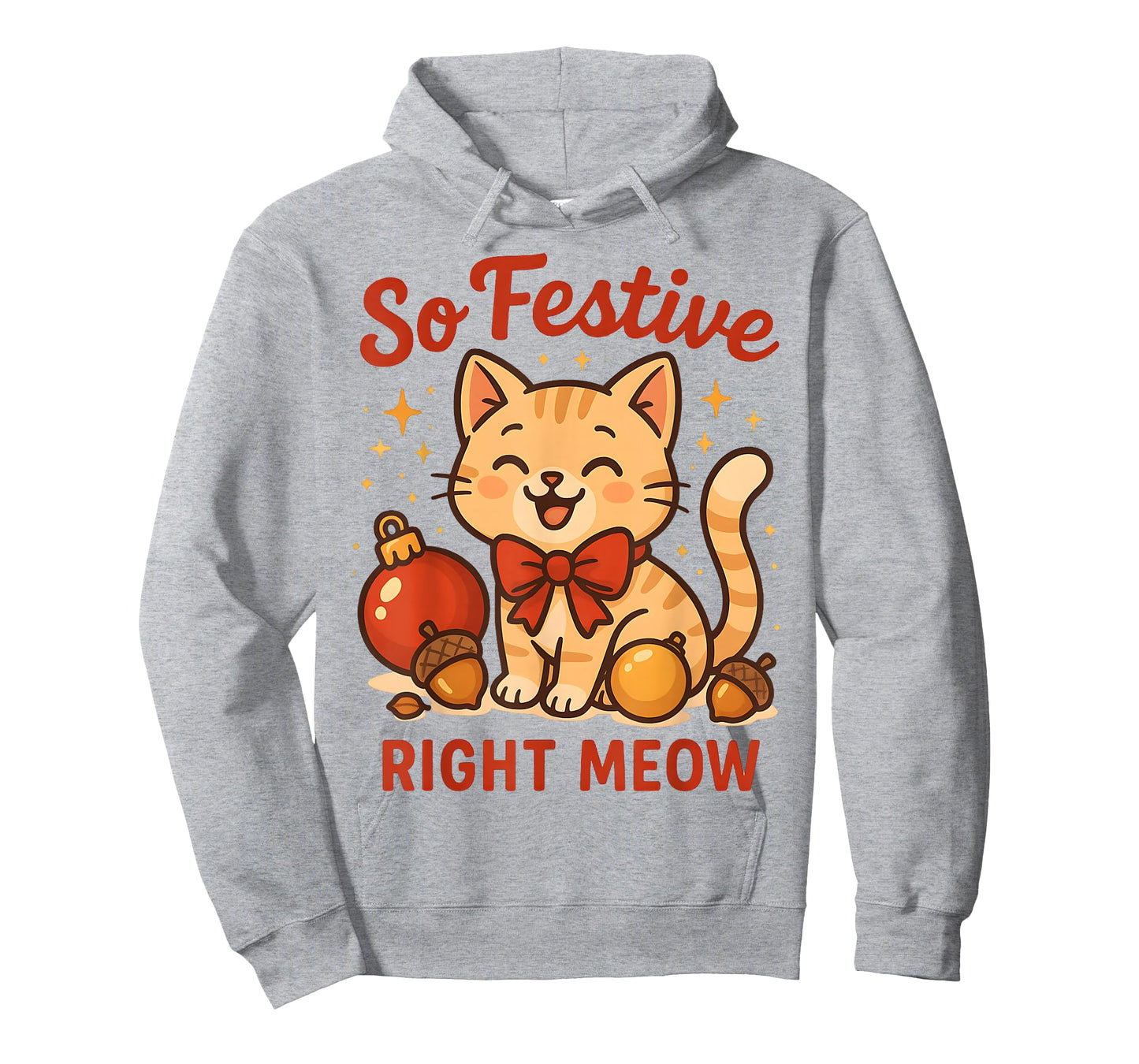 So Festive Right Meow Kawaii Cat Christmas Santa Hat Holiday T-Shirt