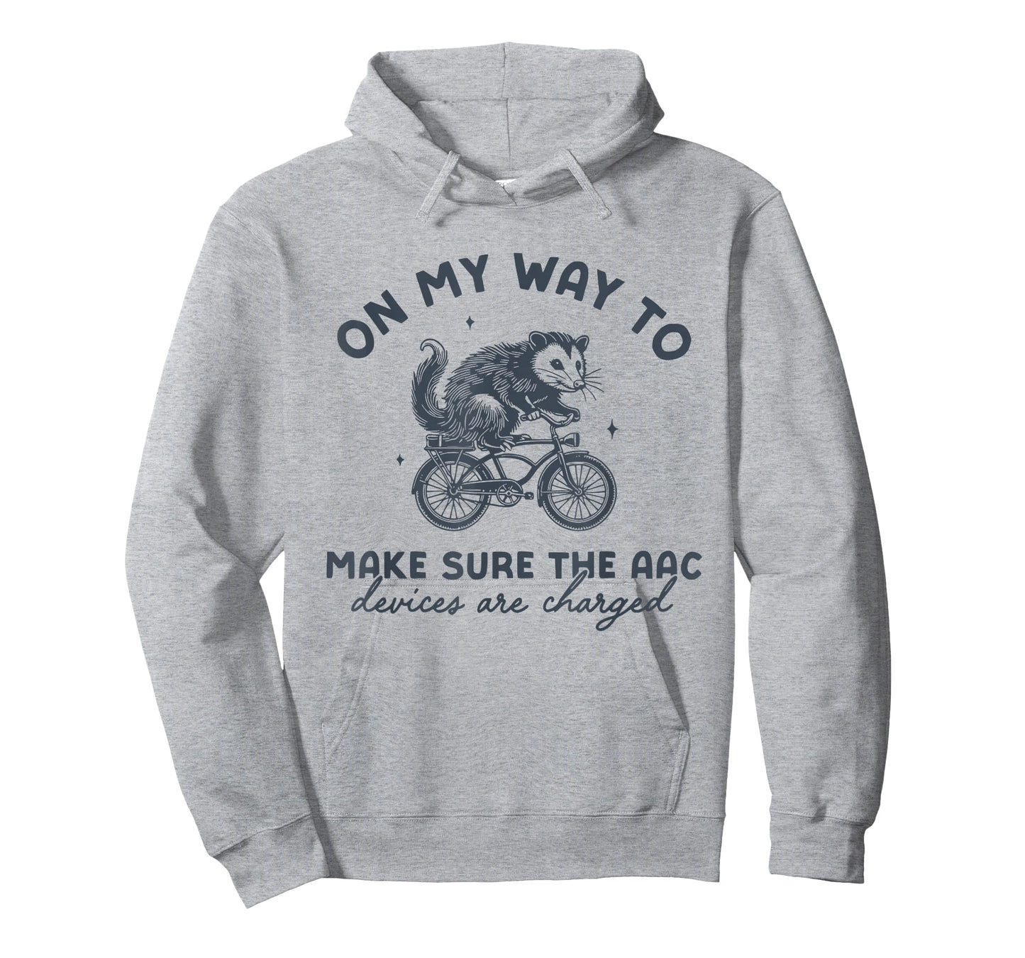 Retro AAC Speech Therapists Funny SLP Opossum on Bike T-Shirt