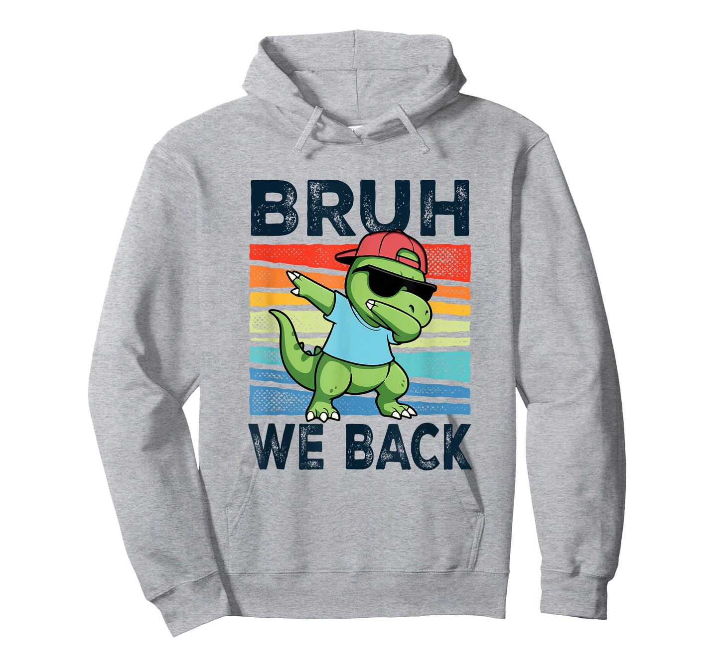 Bruh We Back Dabbing Dinosaur Funny T-Shirt