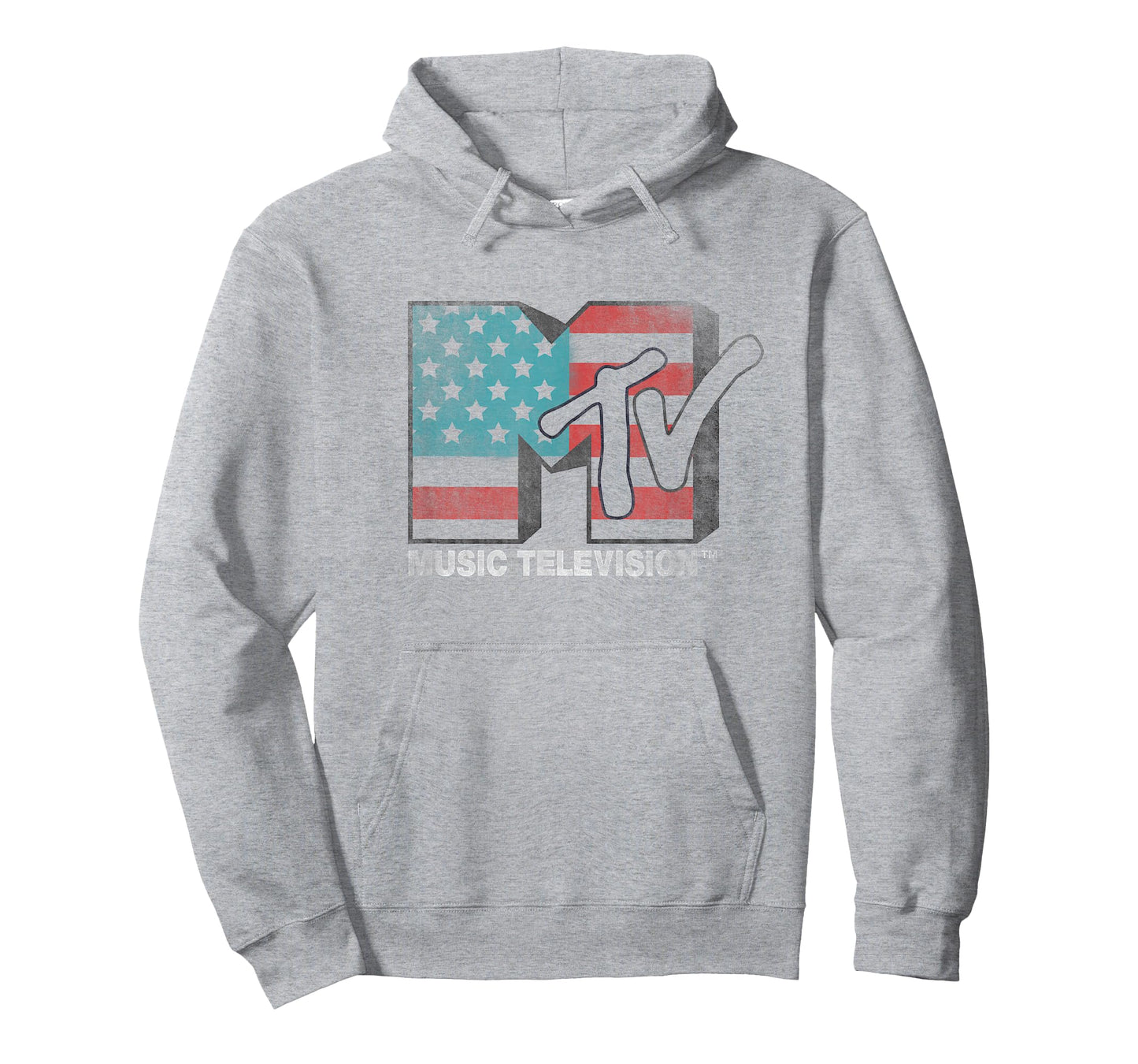 MTV Distressed Vintage 4th of July American Flag Vibes Logo T-Shirt