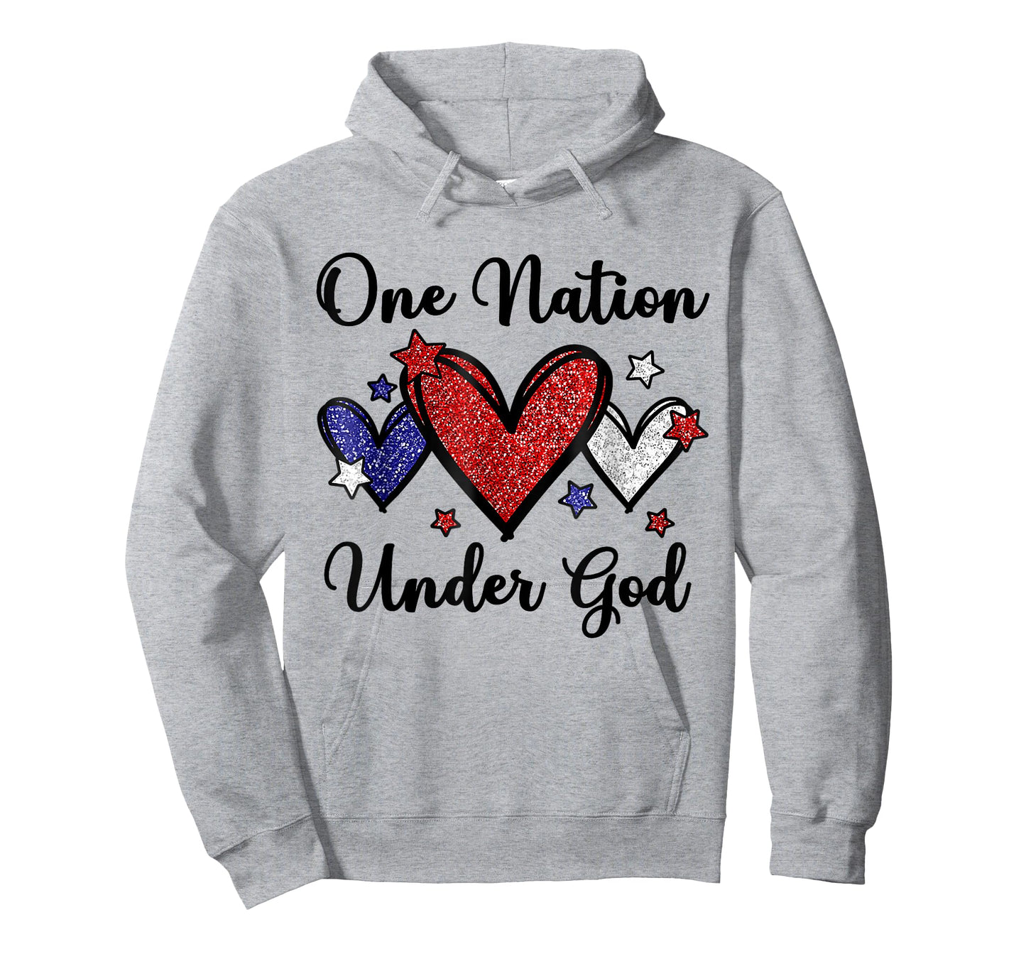One Nation Under God Heart 4th Of July Patriotic Christian T-Shirt for Women Men