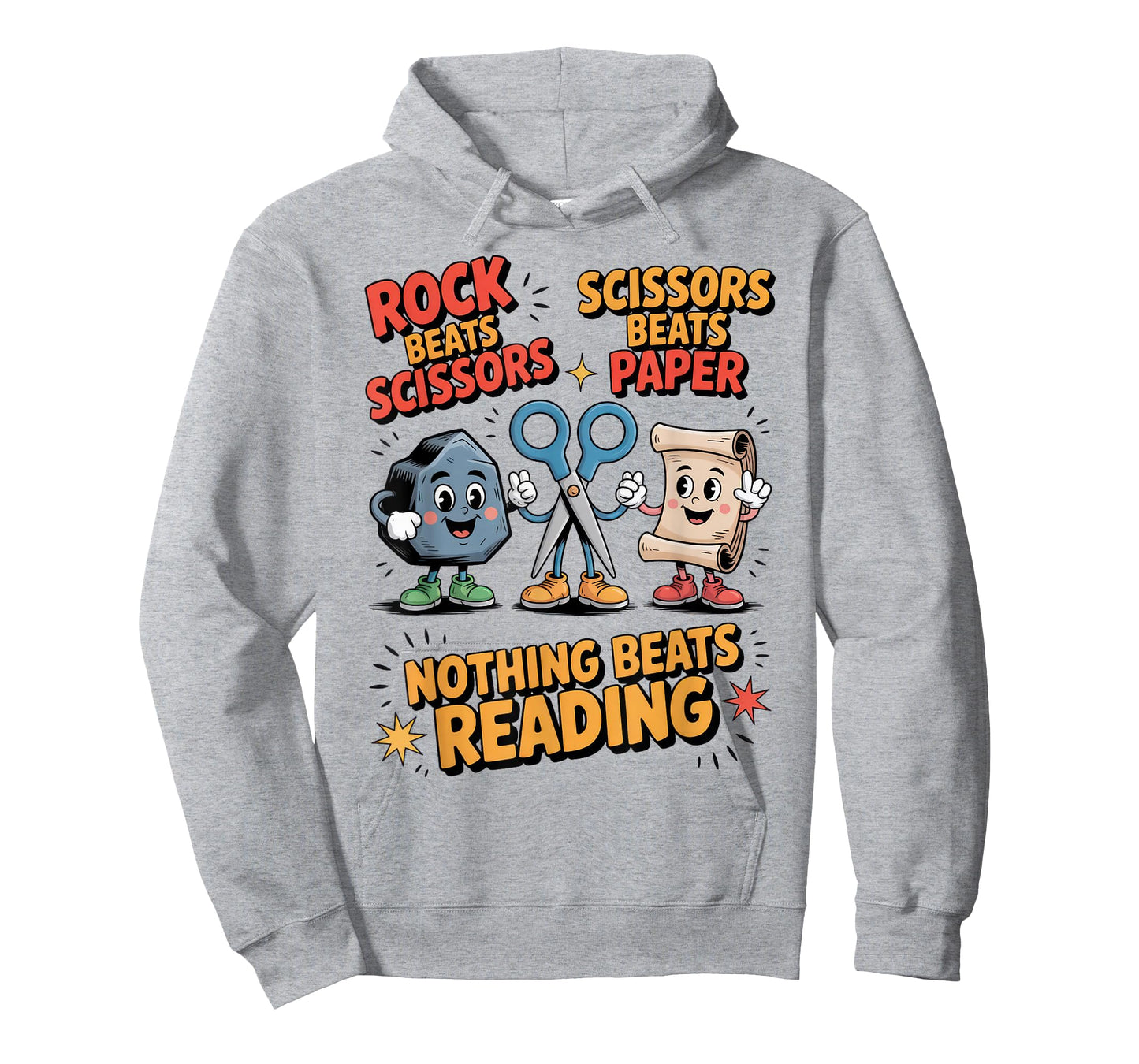 Nothing Beats Reading Rock Paper Scissors Funny Book Lover T-Shirt