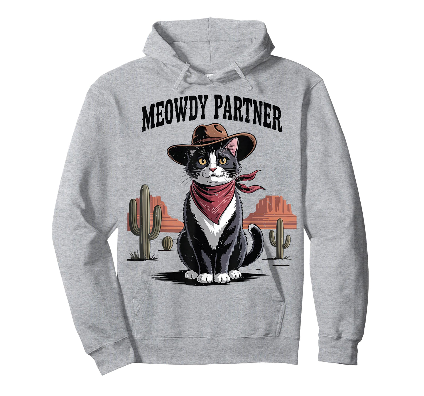 Tuxedo Cat-Shirt Meowdy Partner Cowboy Dad Mom Men Funny T-Shirt