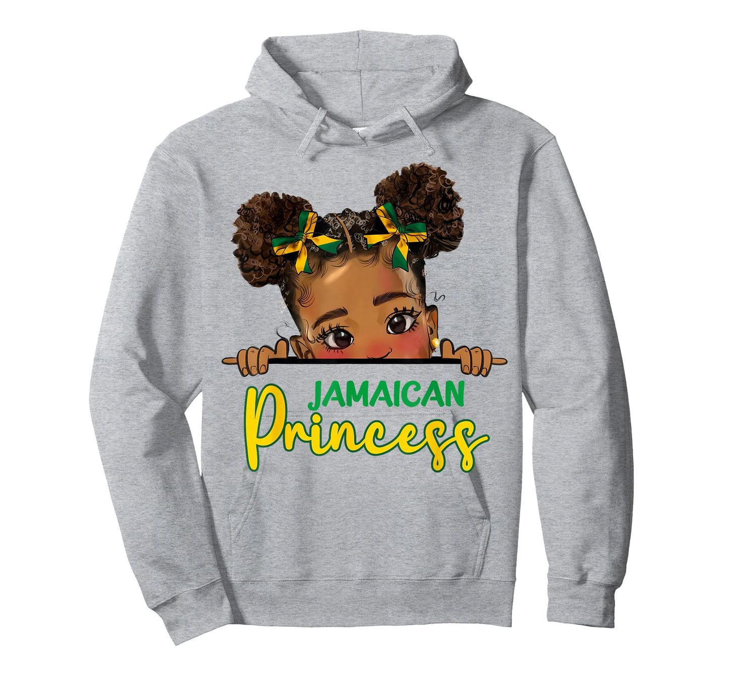 Jamaican Princess Messy Bun Girl Kids Toddlers Jamaica Flag T-Shirt