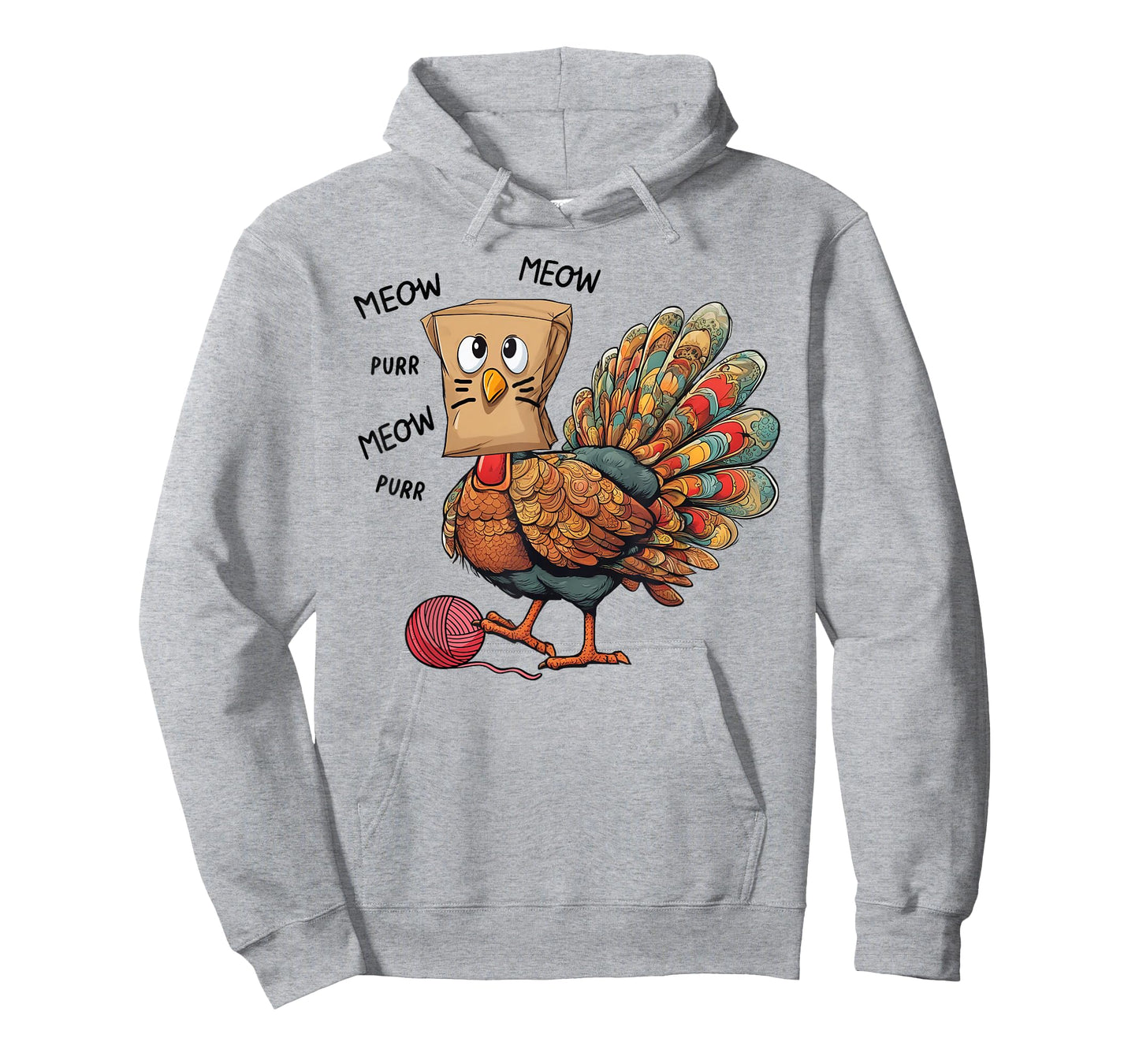 Thanksgiving Turkey Meow I'm a Cat Funny Thanksgiving T-Shirt for Men Women Girls Kids