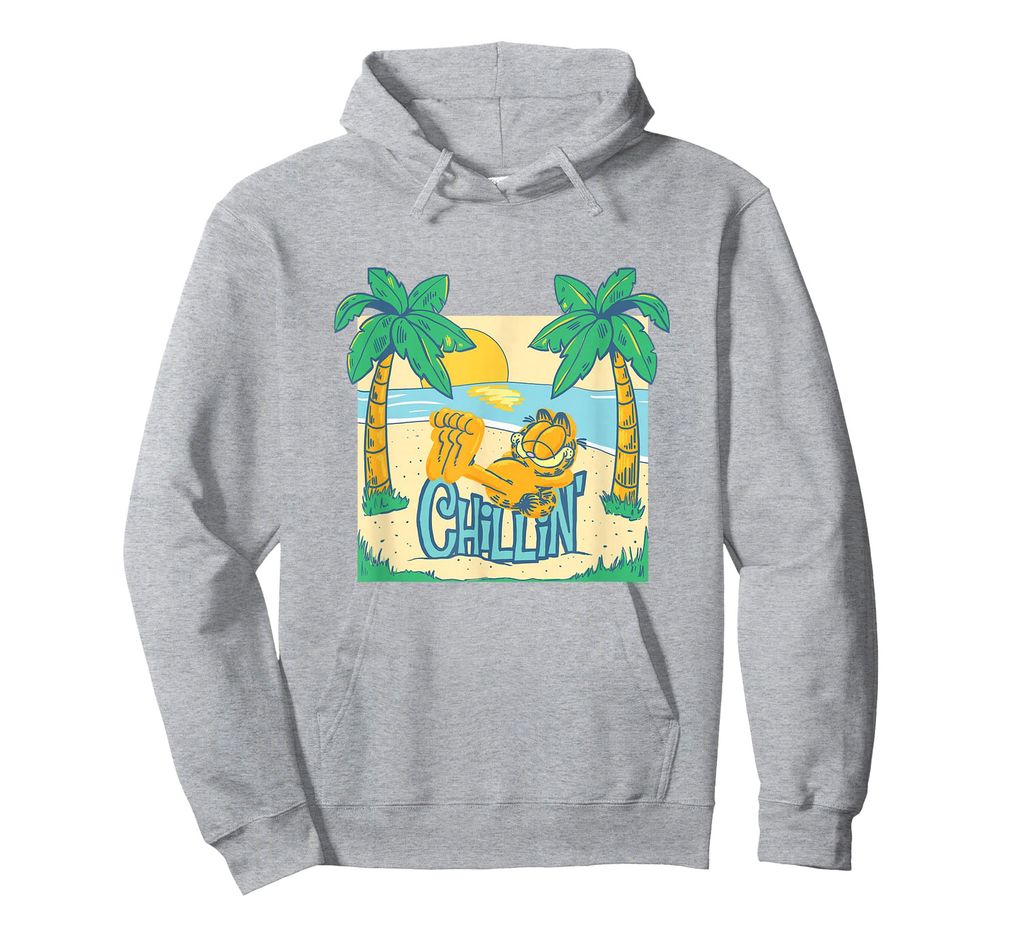 Garfield Chillin' at the Beach Summertime Cartoon Cat T-Shirt