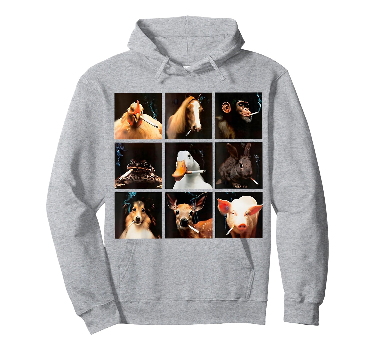 Funny Animals Smoking Mens Women Cute Cat Dog Duck Meme T-Shirt