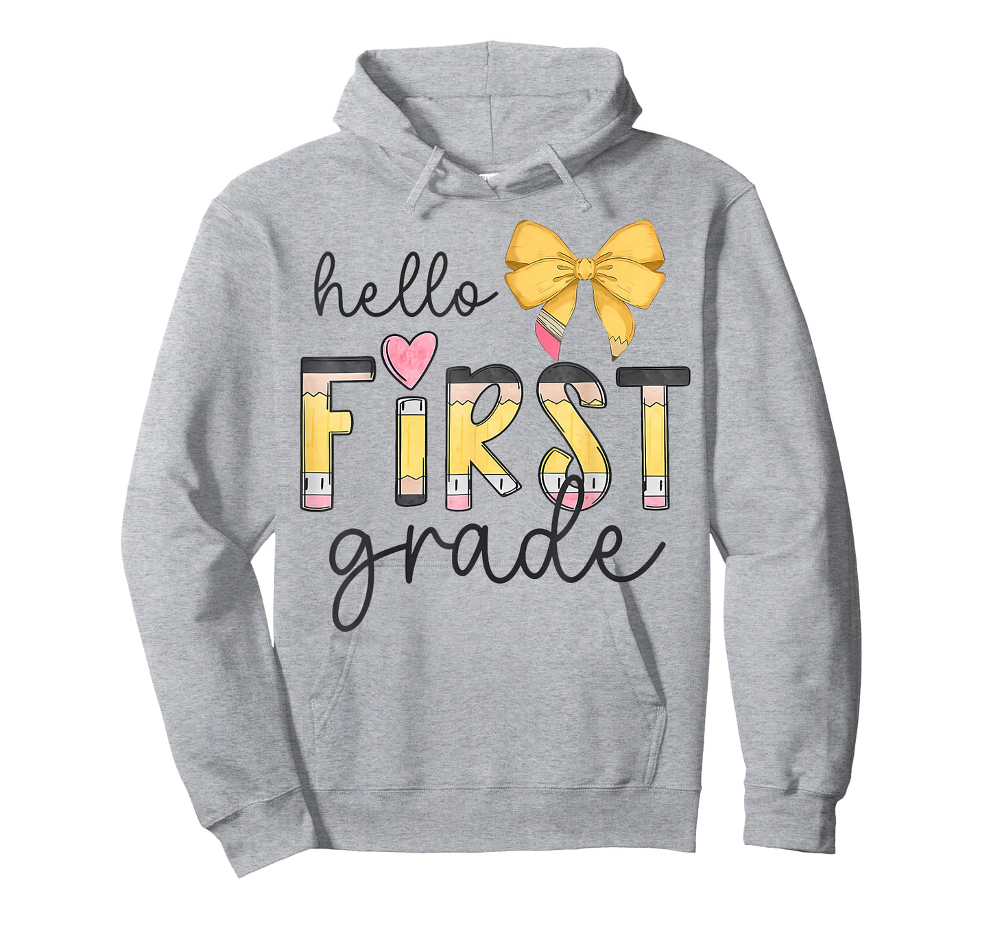 Hello First Grade Teacher Coquette Pencil Bow Back to School T-Shirt