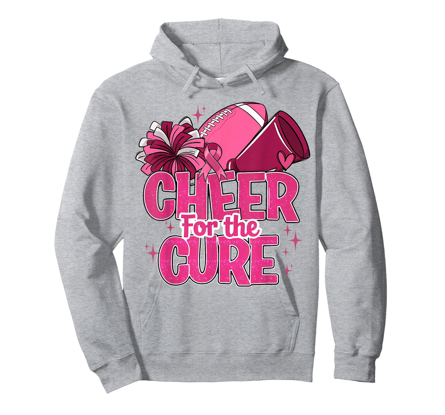 Cheer For The Cure Breast Cancer Awareness Pink Ribbon T-Shirt