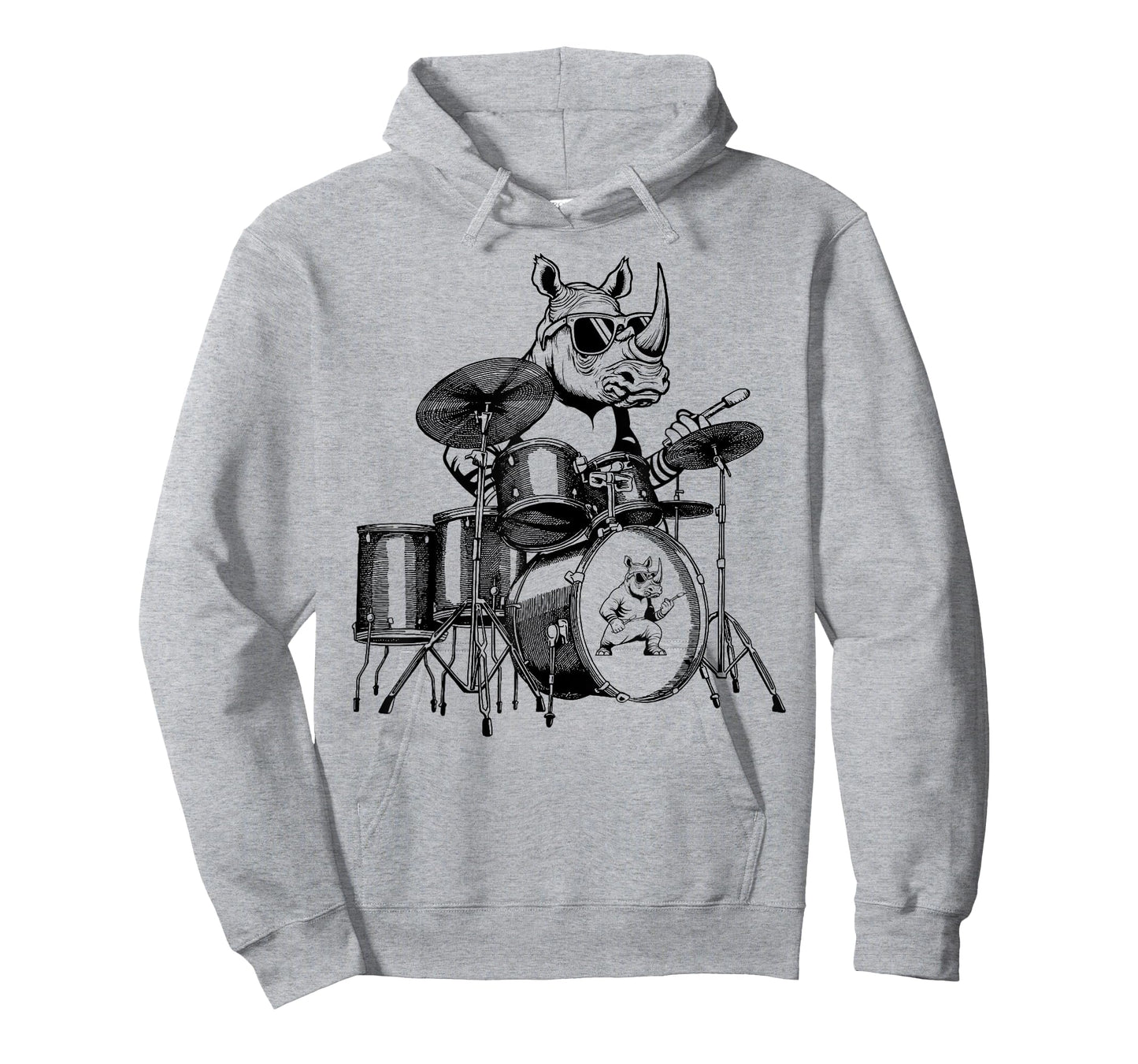 Rhino Playing Drums Drummer Drumming Musician Band T-Shirt