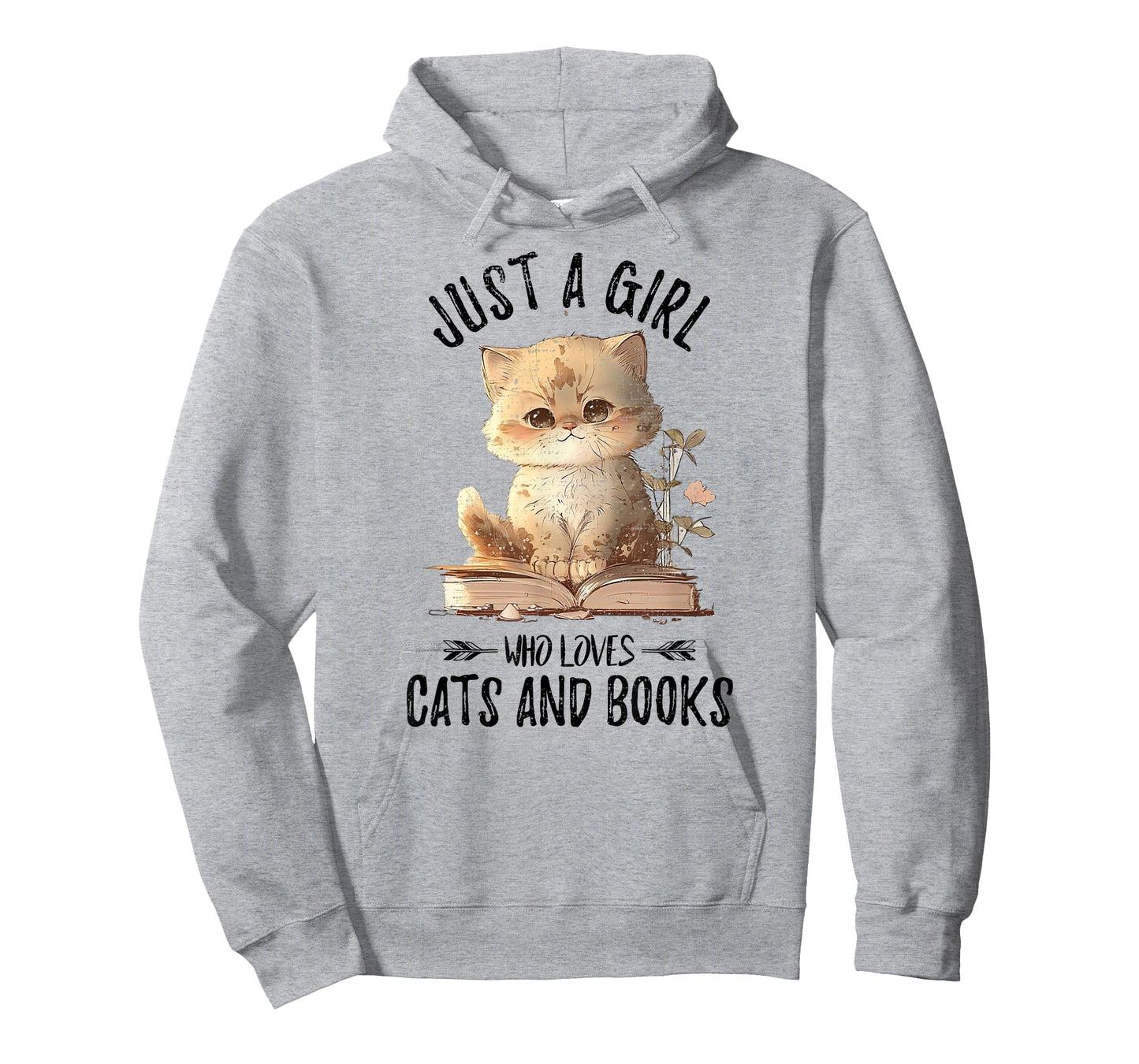 Just A Girl Who Loves Cats And Books, Kitties Pet Art Lover T-Shirt