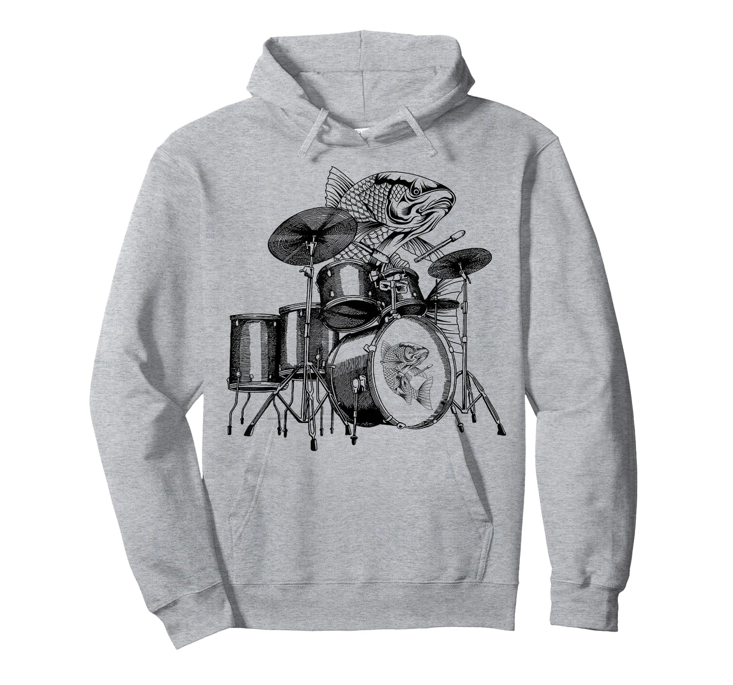 Fish Playing Drums Drummer Drumming Musician Band T-Shirt